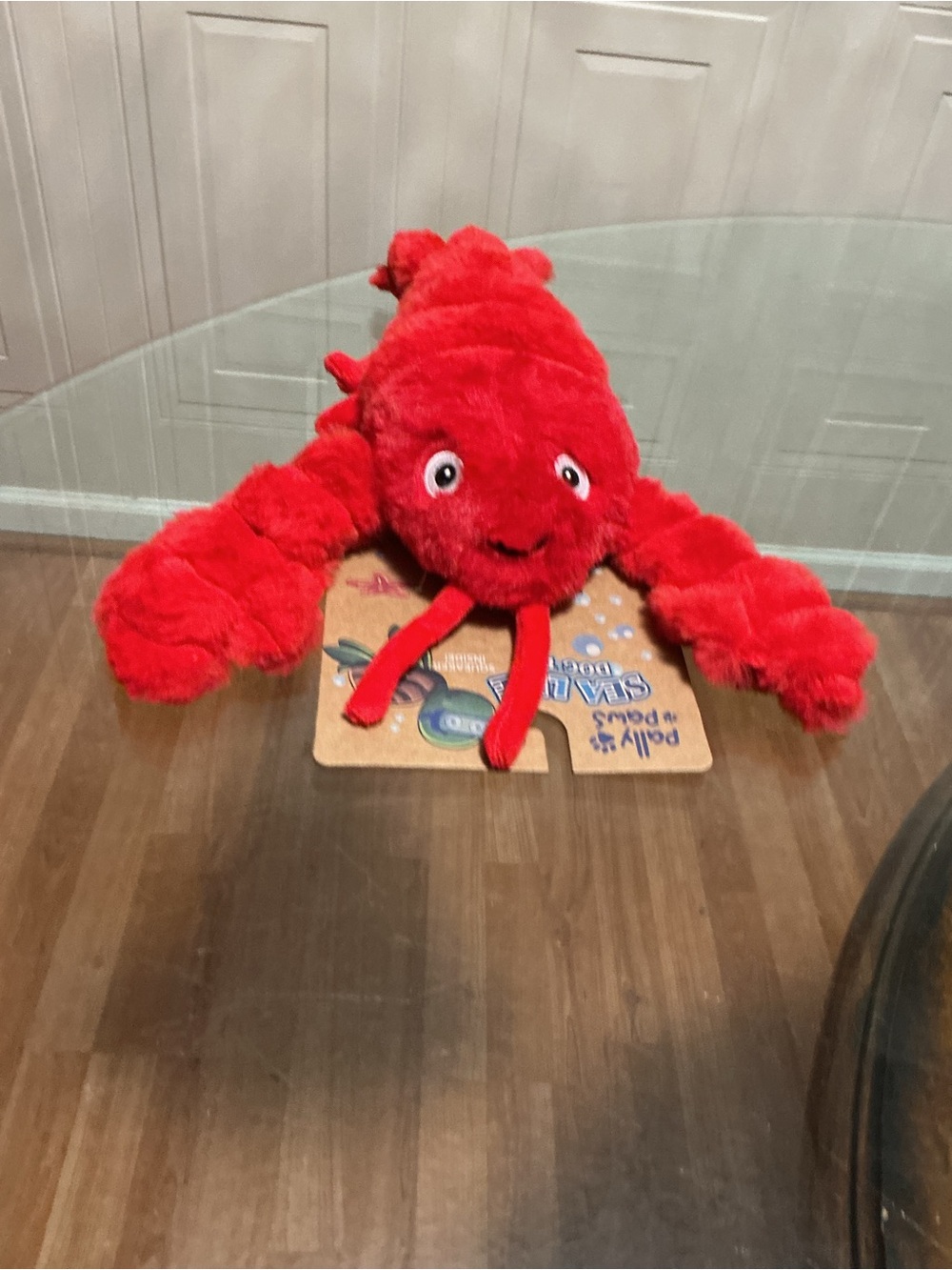 Pally Paws 14" Lobster Dog Toy w/ Squeaker & Crinkle, Red, New